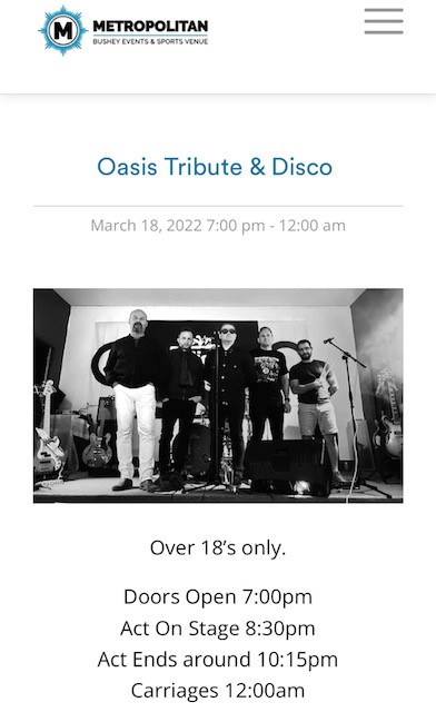 Live at the Metropolitan in Bushey